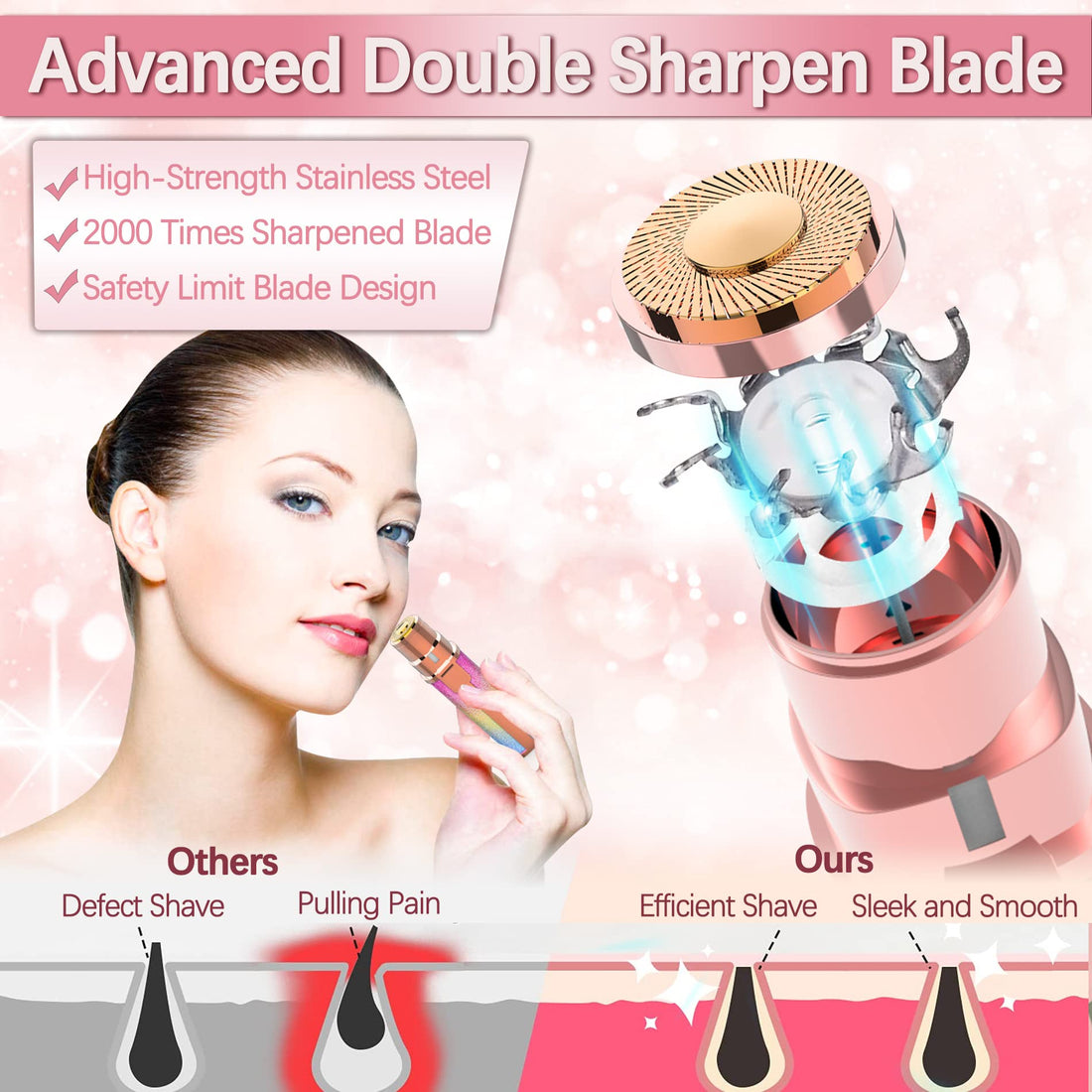 A Portable 2 In 1 Flawless Eyebrow Remover Pain less Hair Remover epilator for women Face, Lips, Nose Hair Trimmer for Men & Women